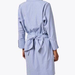 Gretchen Scott Designs Blue Striped Long Sleeve Dress